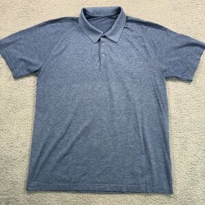 Lululemon Shirt Mens XL Blue Metal Vent Tech Golf‎ Polo Short Sleeve Performance